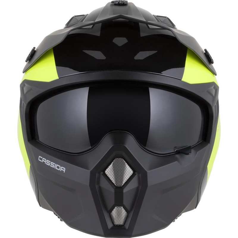 Casque de moto modulable Cassida Cross Country Dual jaune fluo-noir