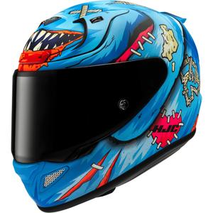 Casque intégral moto HJC RPHA 12 Mister Peeks bleu