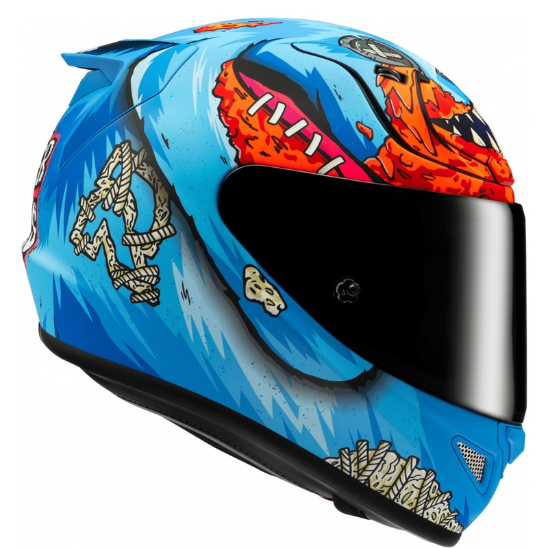 Casque intégral moto HJC RPHA 12 Mister Peeks bleu