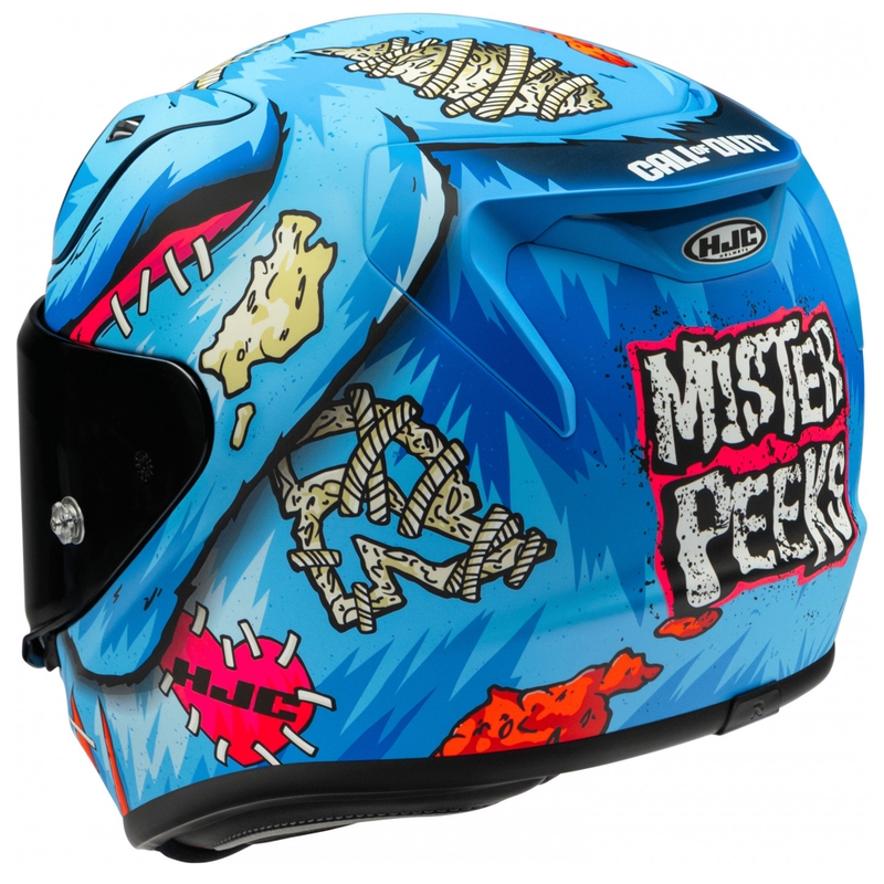 Casque intégral moto HJC RPHA 12 Mister Peeks bleu