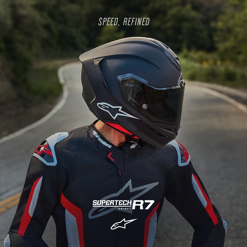Casque intégral de moto Alpinestars S-R7 Solid noir mat