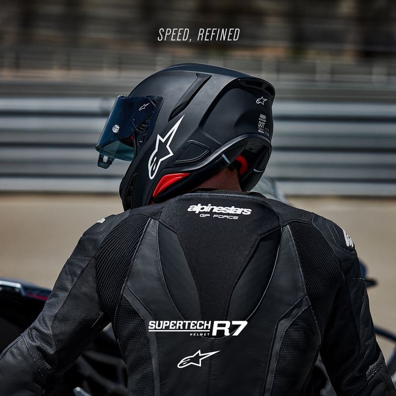 Casque intégral de moto Alpinestars S-R7 Solid noir mat