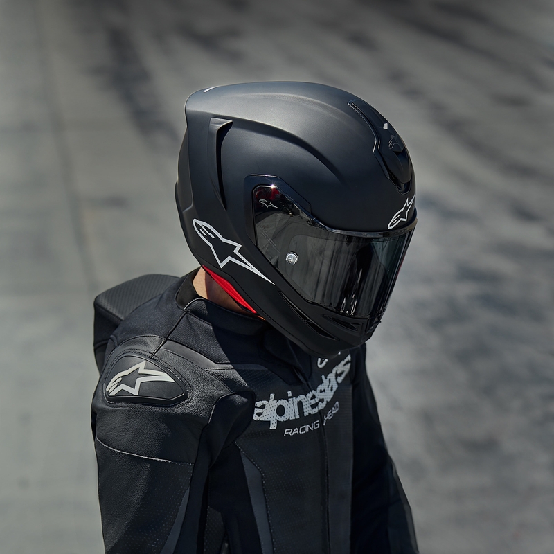 Casque intégral de moto Alpinestars S-R7 Solid noir mat