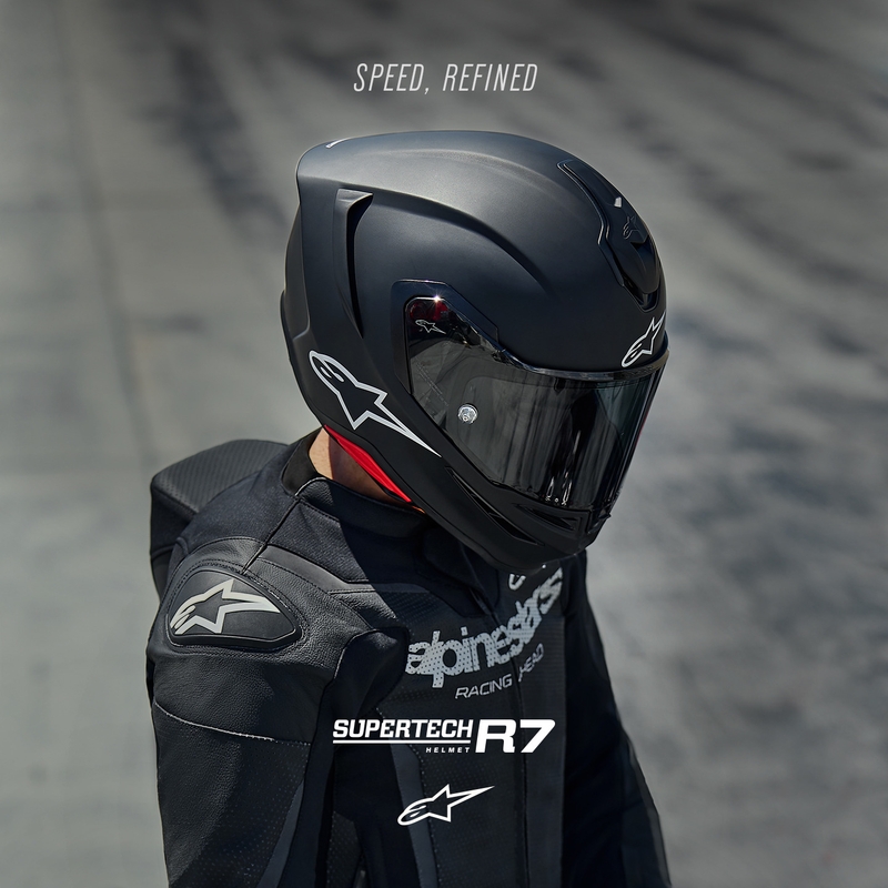 Casque intégral de moto Alpinestars S-R7 Solid noir mat