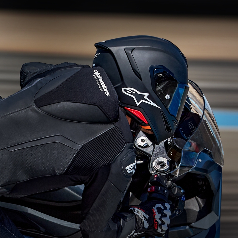 Casque intégral de moto Alpinestars S-R7 Solid noir mat