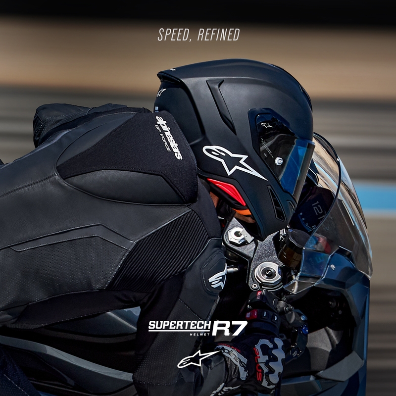 Casque intégral de moto Alpinestars S-R7 Solid noir mat