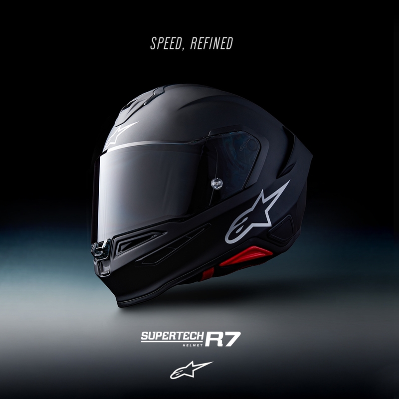 Casque intégral de moto Alpinestars S-R7 Solid noir mat