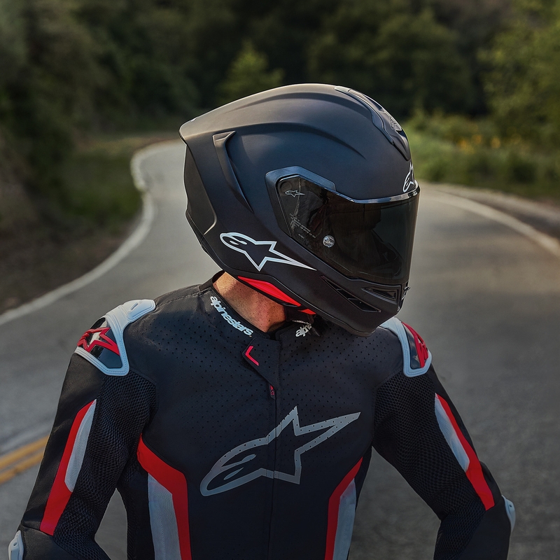 Casque intégral de moto Alpinestars S-R7 Solid noir mat