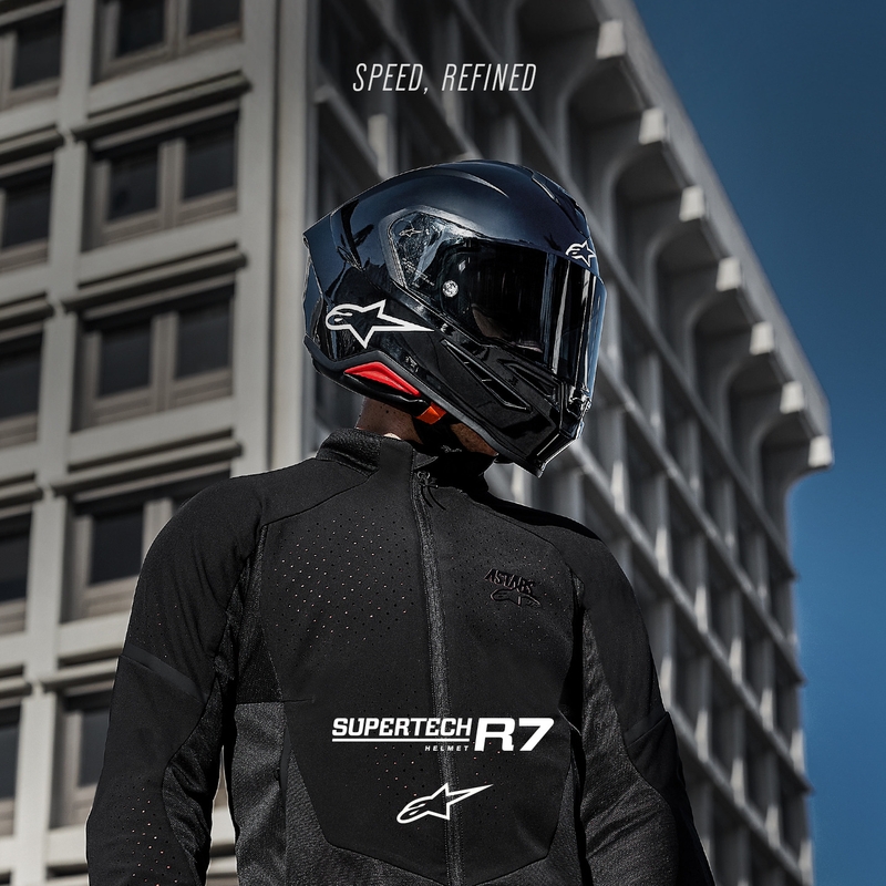 Casque intégral de moto Alpinestars S-R7 Solid noir