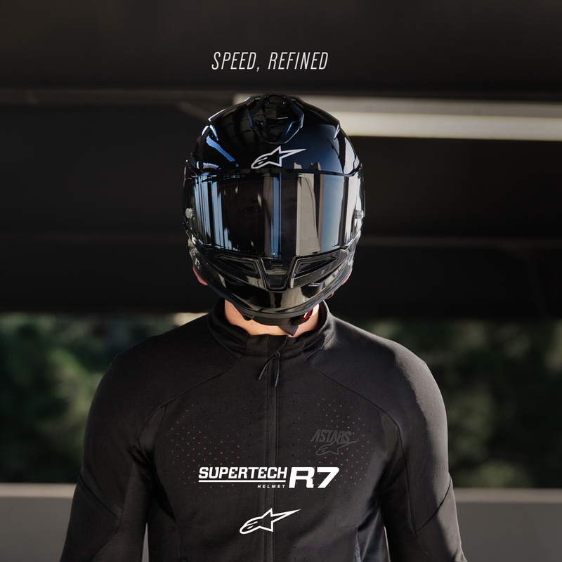 Casque intégral de moto Alpinestars S-R7 Solid noir