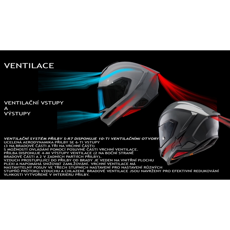 Casque intégral de moto Alpinestars S-R7 Solid noir