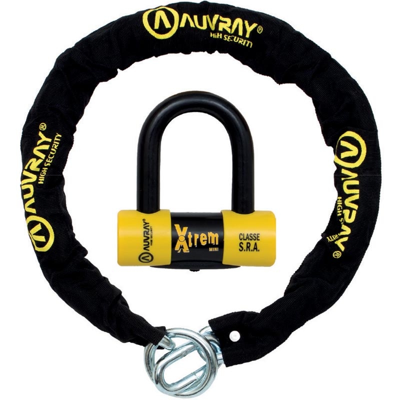 Antivol à disque AUVRAY X-Lock avec chaîne 120 cm noir-jaune