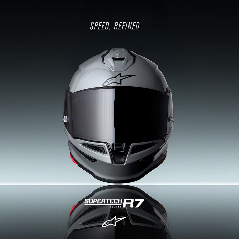 Casque intégral de moto Alpinestars S-R7 Solid gris