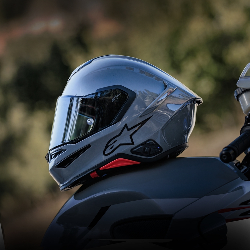 Casque intégral de moto Alpinestars S-R7 Solid gris