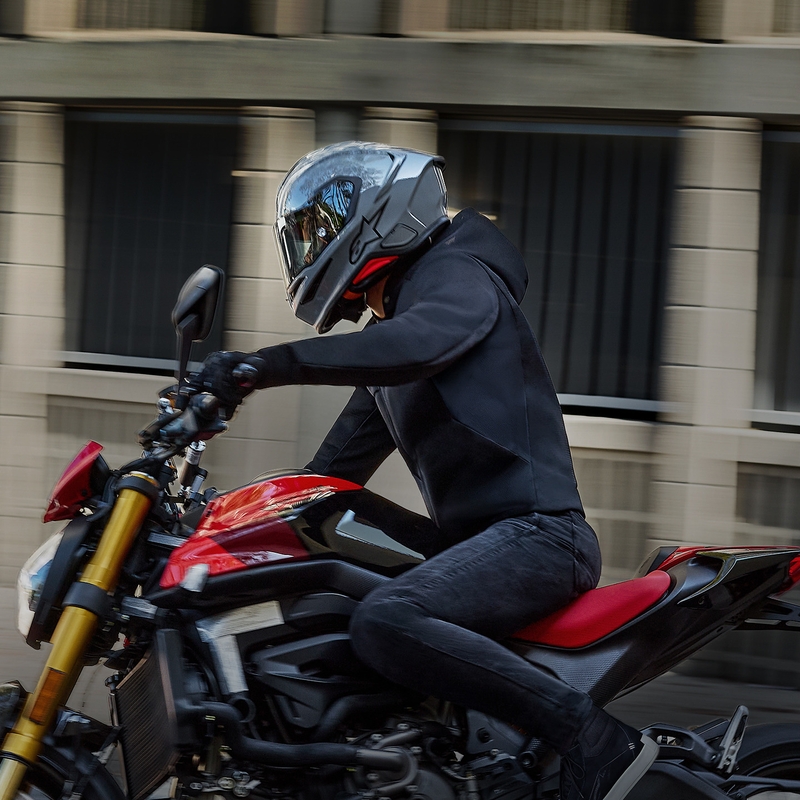 Casque intégral de moto Alpinestars S-R7 Solid gris
