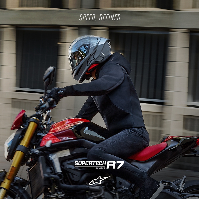 Casque intégral de moto Alpinestars S-R7 Solid gris