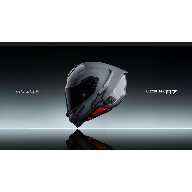Casque intégral de moto Alpinestars S-R7 Solid gris