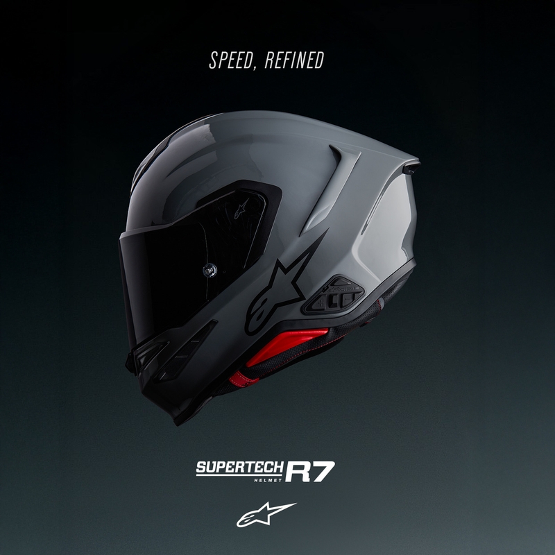 Casque intégral de moto Alpinestars S-R7 Solid gris