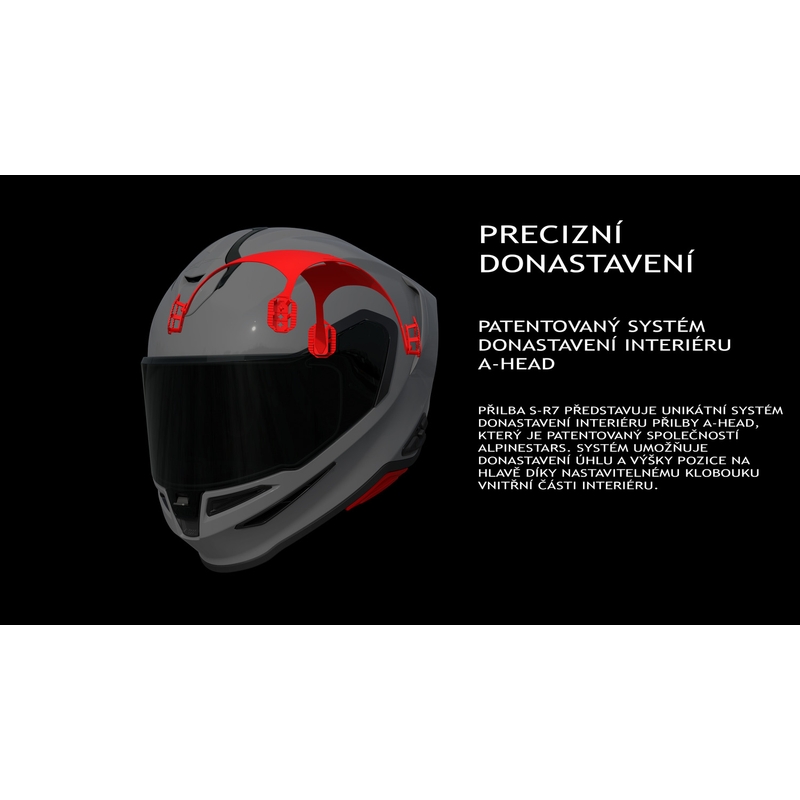 Casque intégral de moto Alpinestars S-R7 Solid gris