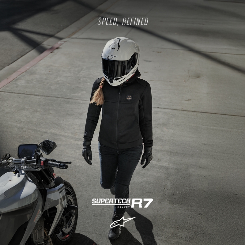 Casque intégral de moto Alpinestars S-R7 Solid blanc