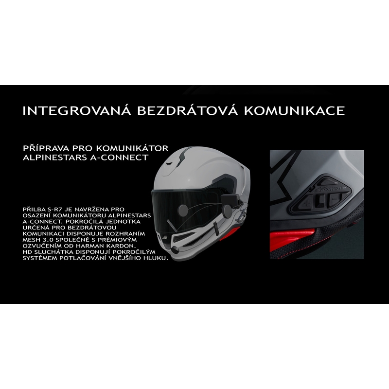 Casque intégral de moto Alpinestars S-R7 Solid blanc