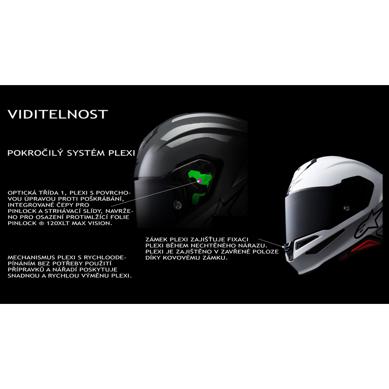 Casque intégral de moto Alpinestars S-R7 Solid blanc