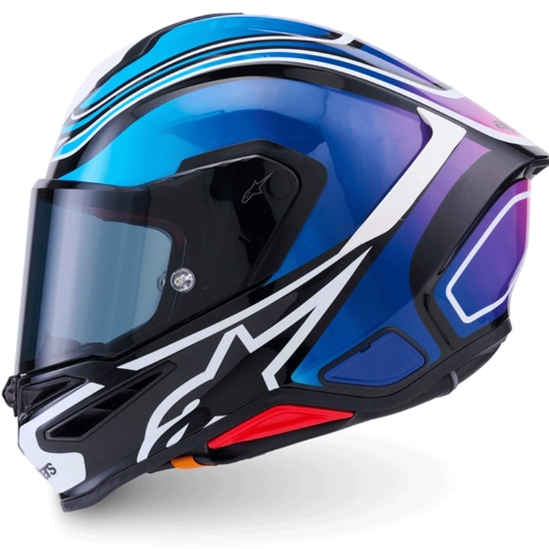 Casque intégral de moto Alpinestars S-R7 Zeal noir-bleu-rose fluo-blanc
