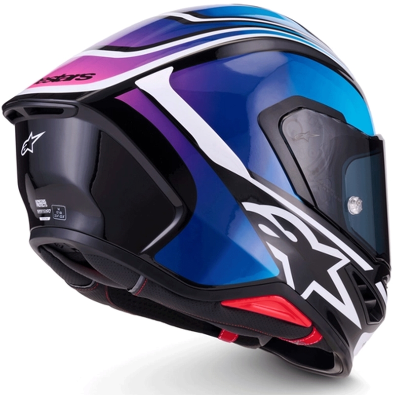 Casque intégral de moto Alpinestars S-R7 Zeal noir-bleu-rose fluo-blanc