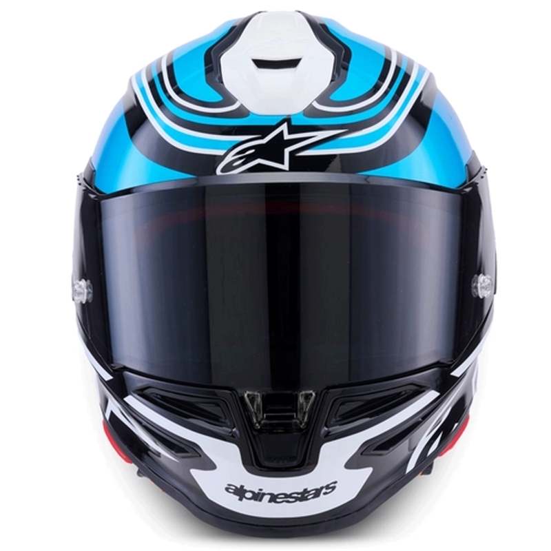 Casque intégral de moto Alpinestars S-R7 Zeal noir-bleu-rose fluo-blanc