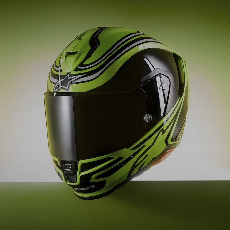 Casque intégral de moto Alpinestars S-R7 Zeal jaune fluo-noir-blanc