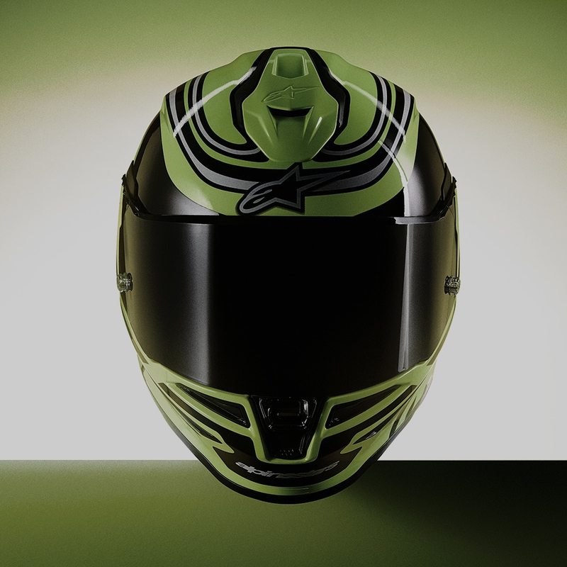 Casque intégral de moto Alpinestars S-R7 Zeal jaune fluo-noir-blanc
