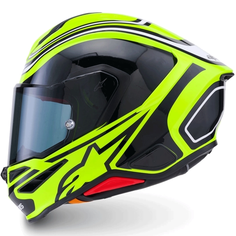 Casque intégral de moto Alpinestars S-R7 Zeal jaune fluo-noir-blanc