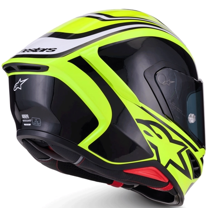 Casque intégral de moto Alpinestars S-R7 Zeal jaune fluo-noir-blanc