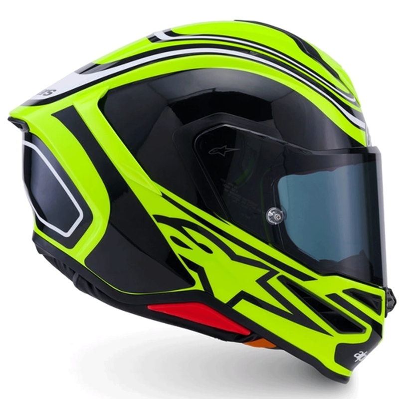 Casque intégral de moto Alpinestars S-R7 Zeal jaune fluo-noir-blanc