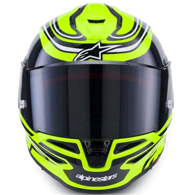 Casque intégral de moto Alpinestars S-R7 Zeal jaune fluo-noir-blanc