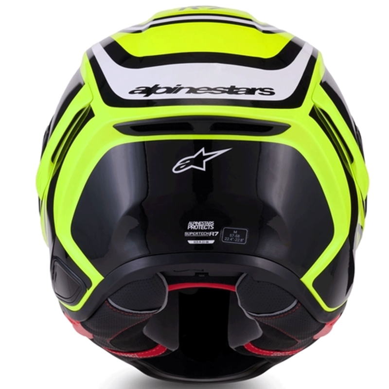 Casque intégral de moto Alpinestars S-R7 Zeal jaune fluo-noir-blanc