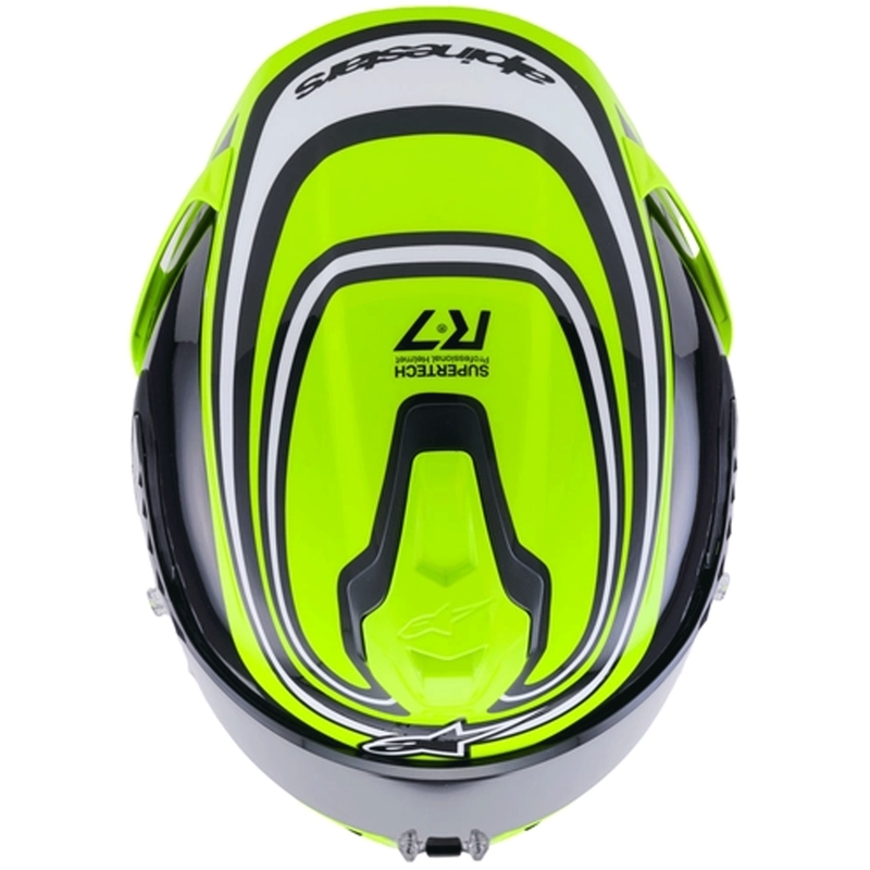 Casque intégral de moto Alpinestars S-R7 Zeal jaune fluo-noir-blanc