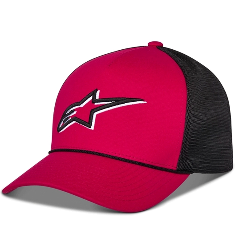 Casquette de camionneur Alpinestars Ageless Shadow rouge et noire