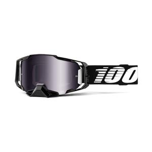 Lunettes de motocross 100% ARMEGA noir (plexi argenté)