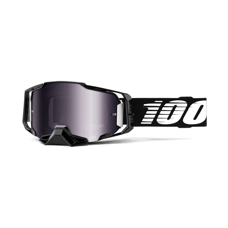 Lunettes de motocross 100% ARMEGA noir (plexi argenté)