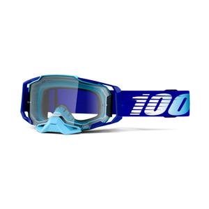 Lunettes de moto-cross 100% ARMEGA Bleu royal (plexi transparent)