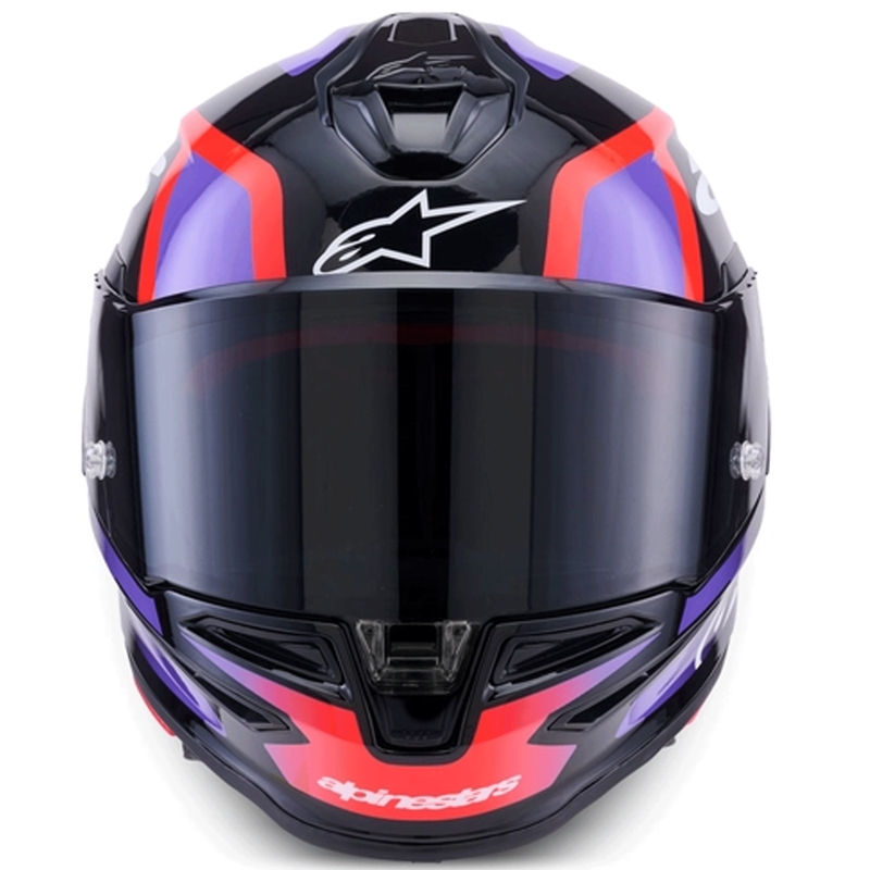 Casque intégral de moto Alpinestars S-R7 Lumen noir-violet-rouge fluo-blanc