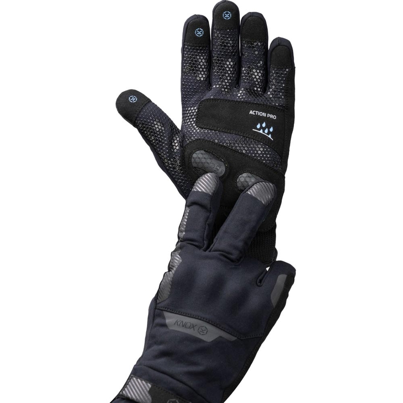 Gants de moto imperméables Knox Action PRO noirs