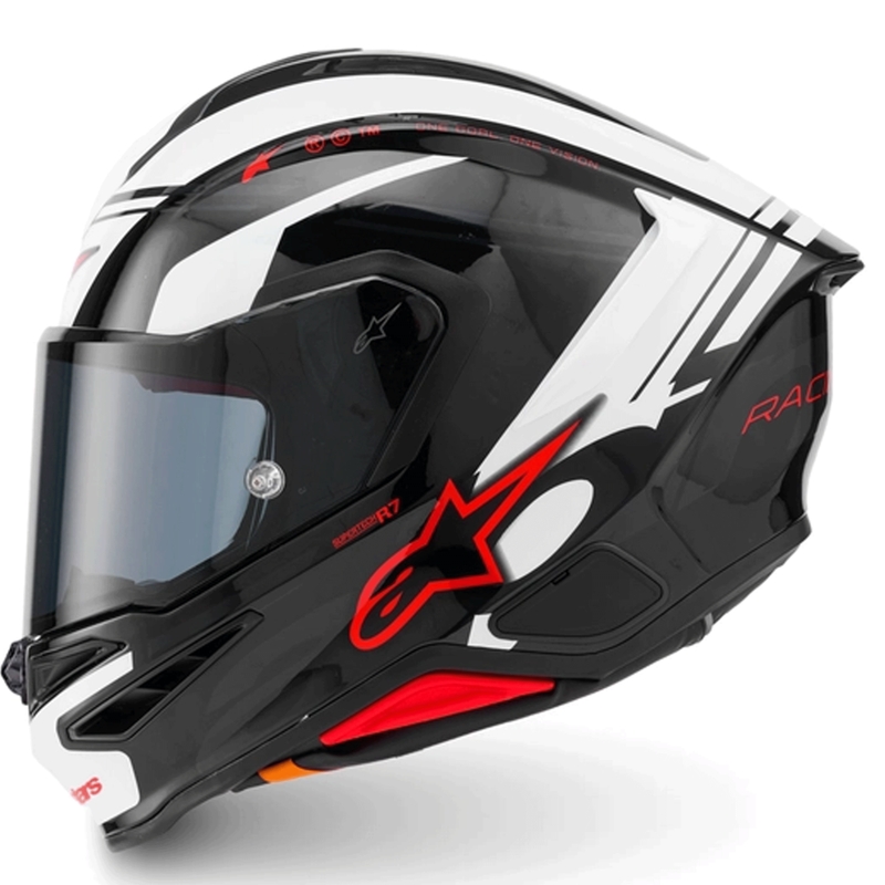 Casque intégral de moto Alpinestars S-R7 A-Core noir-blanc-rouge
