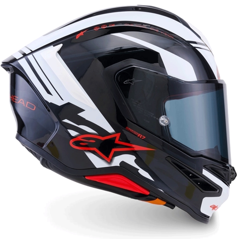Casque intégral de moto Alpinestars S-R7 A-Core noir-blanc-rouge
