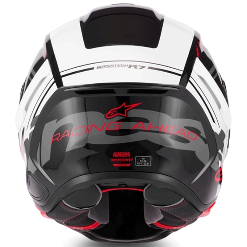 Casque intégral de moto Alpinestars S-R7 A-Core noir-blanc-rouge