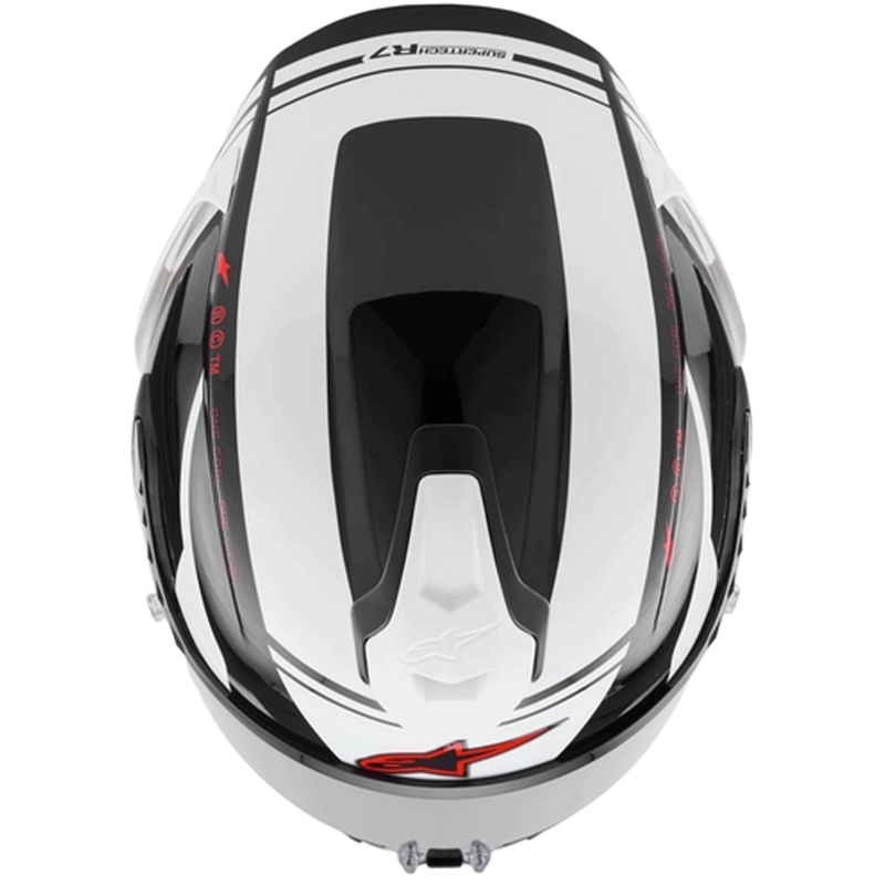 Casque intégral de moto Alpinestars S-R7 A-Core noir-blanc-rouge