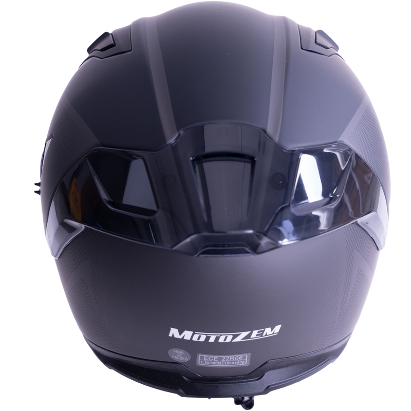 Casque intégral de moto MotoZem Guardian noir mat - échantillon