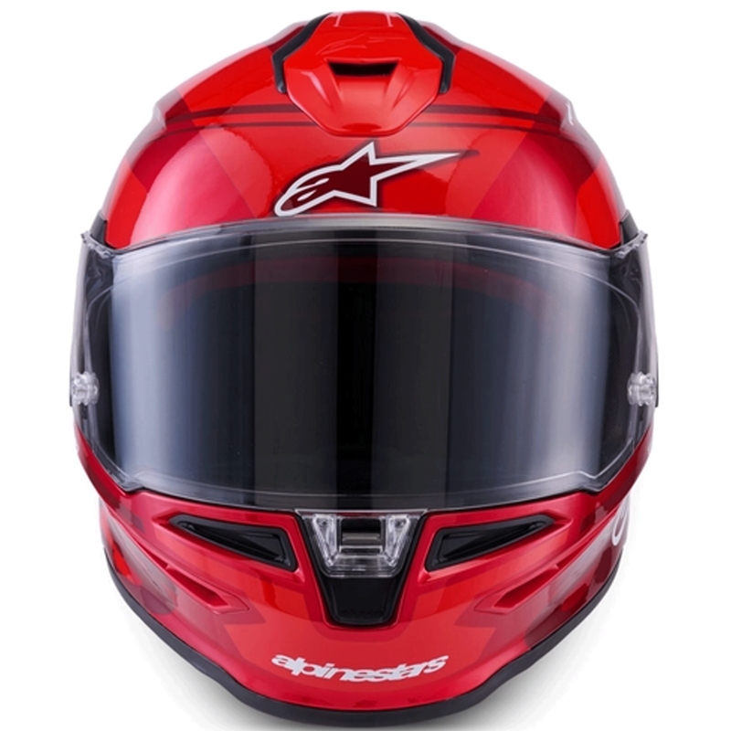 Casque intégral de moto Alpinestars S-R7 A-Core rouge et blanc
