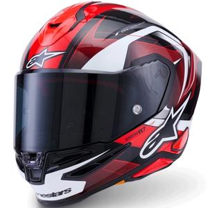 Casque intégral de moto Alpinestars S-R7 Kinetis noir-rouge-blanc